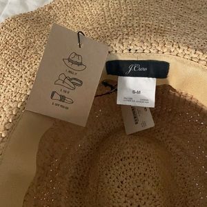 J Crew packable straw beach hat! NWT